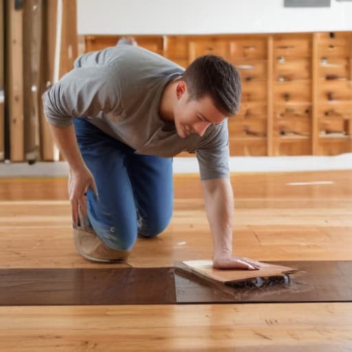 A generic local business related image of a person at work on Hardwood Refinishing