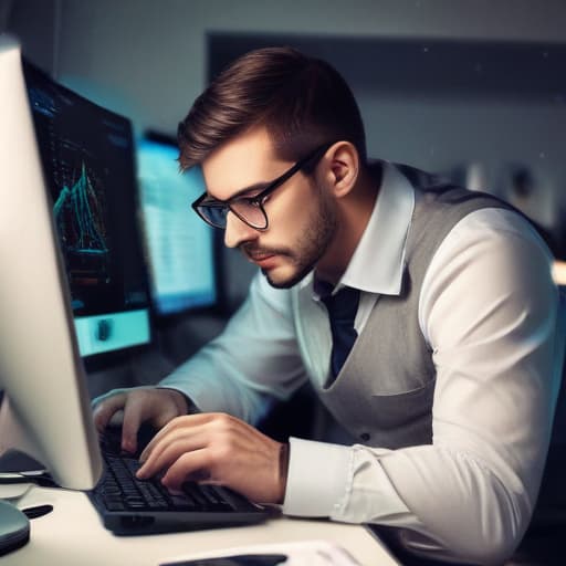 IT engineer working at his desk