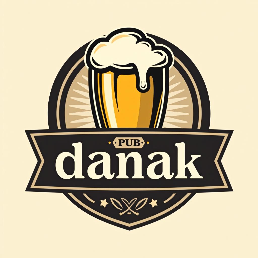  design a logo, bar de copas “pub danak”, with the text 'pub danak'.