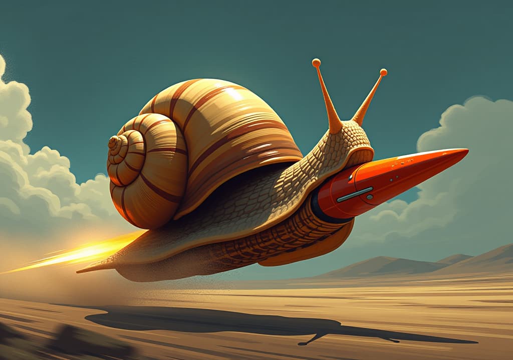  snail riding missile as speed up concept