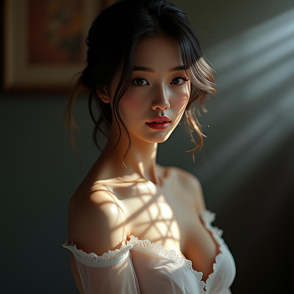  naked asian korean pretty woman, nsfw hyperrealistic, full body, detailed clothing, highly detailed, cinematic lighting, stunningly beautiful, intricate, sharp focus, f/1. 8, 85mm, (centered image composition), (professionally color graded), ((bright soft diffused light)), volumetric fog, trending on instagram, trending on tumblr, HDR 4K, 8K