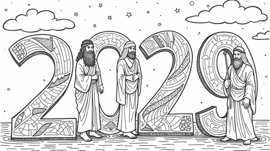  jewish new year coloring page ar 16:9 {prompt}, maximum details