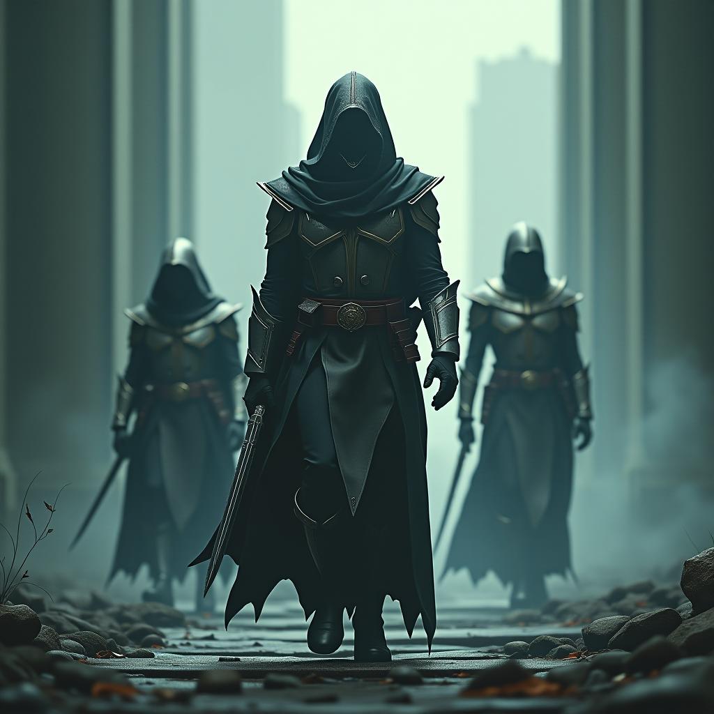  eternal guardians of forgotten cities hyperrealistic, full body, detailed clothing, highly detailed, cinematic lighting, stunningly beautiful, intricate, sharp focus, f/1. 8, 85mm, (centered image composition), (professionally color graded), ((bright soft diffused light)), volumetric fog, trending on instagram, trending on tumblr, HDR 4K, 8K