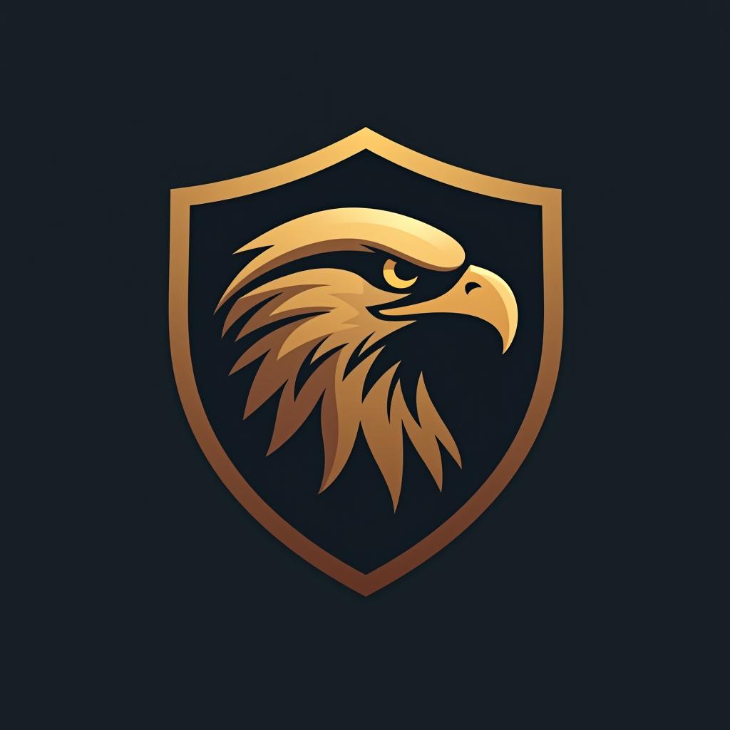  design a logo. create an emblem logo using an eagle’s eye and a shield, emphasizing the company’s focus on vigilance and protection.