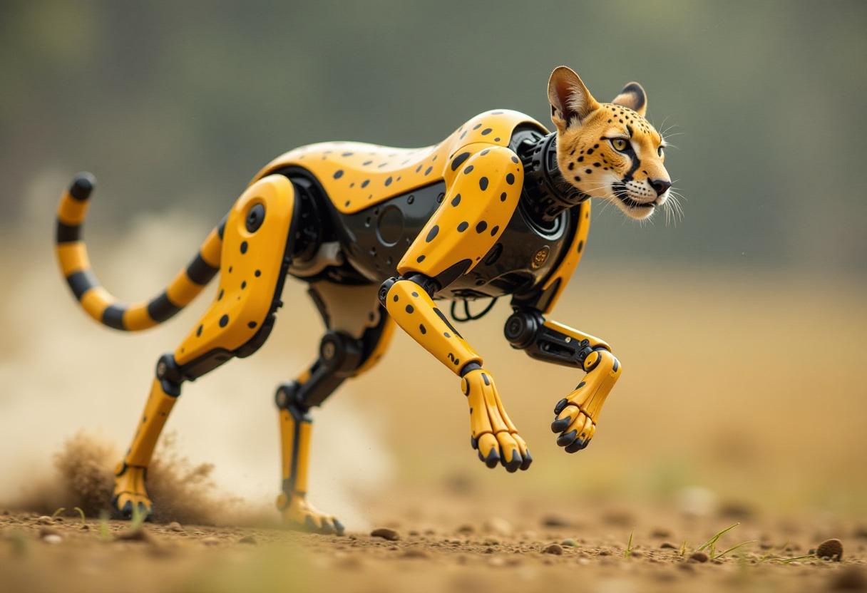  cheetah chases (mechanical gazelle robot)