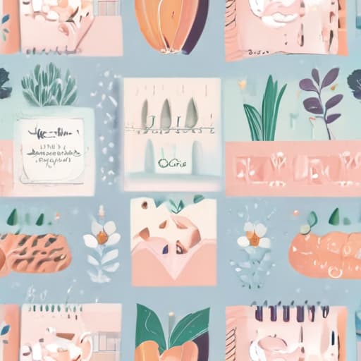 vector art illustration, (self love planner), flat style, pastel color pallette