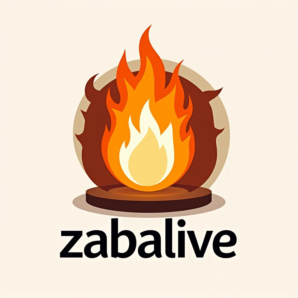  design a logo, balón con fuego, with the text 'zabalive'.