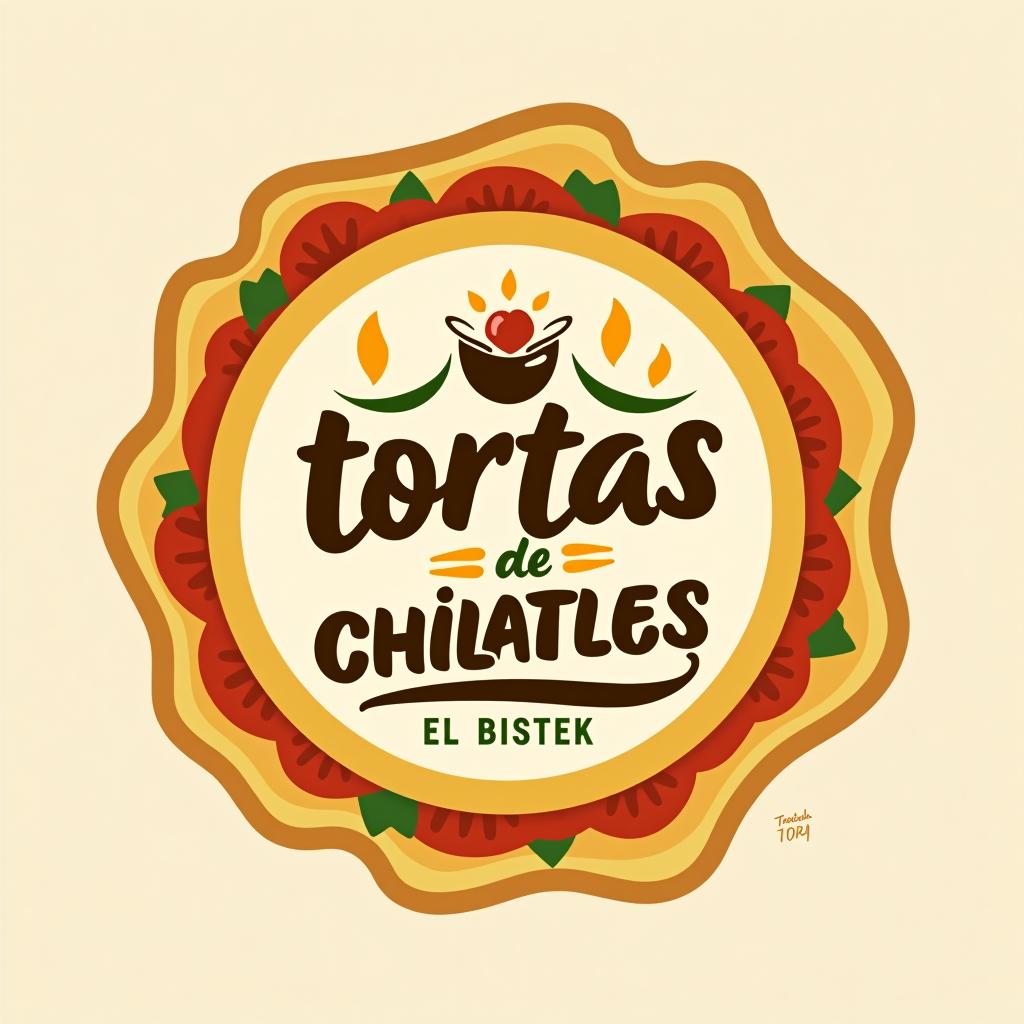  design a logo, , with the text 'tortas de chilaquiles “el bistek”'.