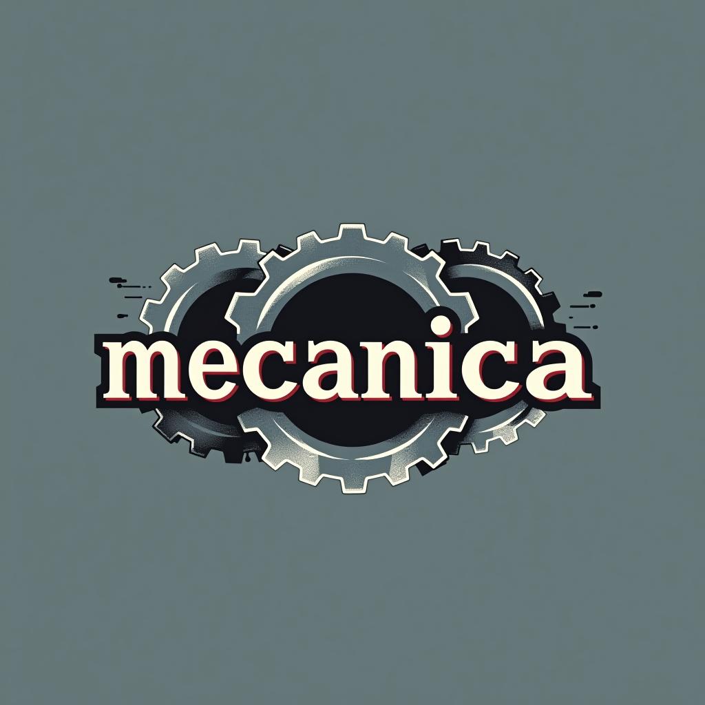  design a logo, , with the text 'mecanica'.