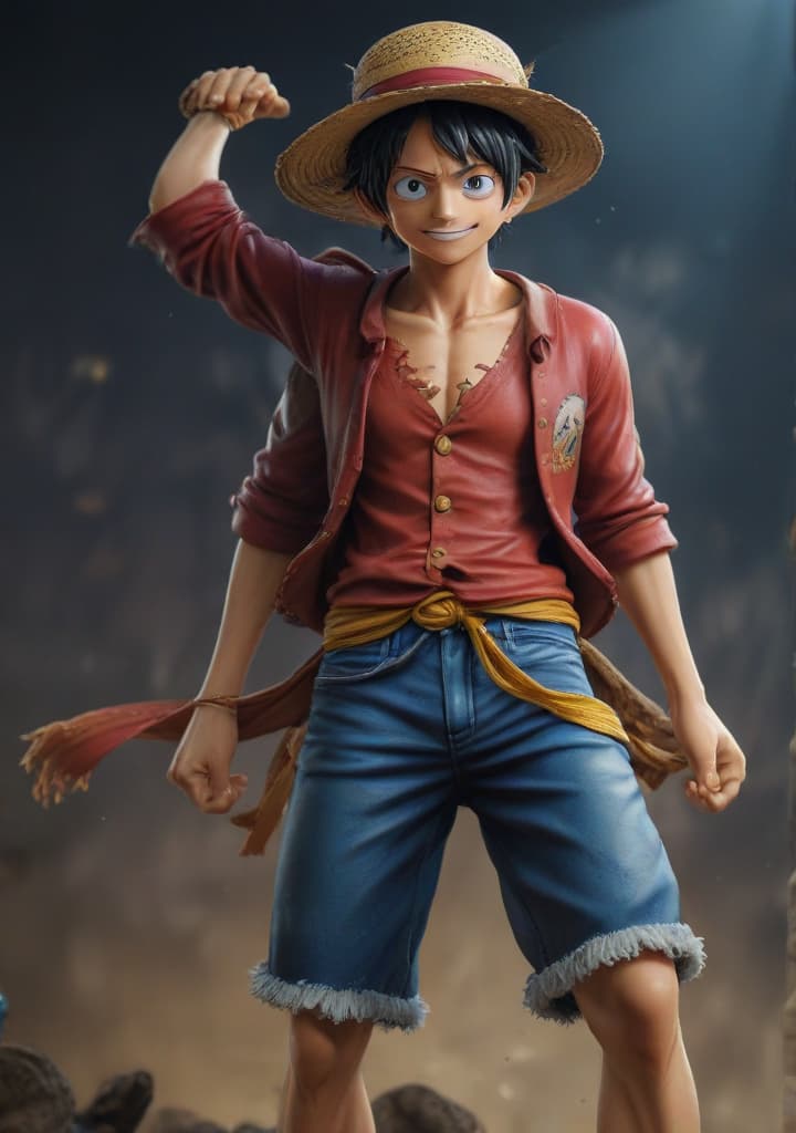 luffy anime highly detailed,studio lighting,professional,vivid colors, cinematic lighting, HDR, UHD, 4K, 8k, 64K