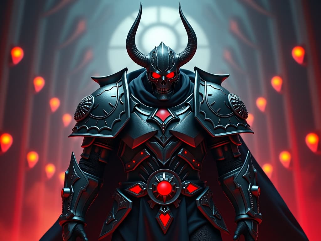   dressed in heavy armor with skulls in dark colors, neon fire, warhammer 4000 style, frowning, big s, proud, deviant, white and gray, holiness, heretic, color axiom, fractal, huge hall in the background, free pose, very detailed, sublime, extremely beautiful, sharp focus, sophisticated, cinematic, intricate, elegant, dynamic, rich, deep colors, bright color, shining light, attractive, cute, beautiful, full background, epic composition, dramatic atmosphere, shining, professional, stunning hyperrealistic, full body, detailed clothing, highly detailed, cinematic lighting, stunningly beautiful, intricate, sharp focus, f/1. 8, 85mm, (centered image composition), (professionally color graded), ((bright soft diffused light)), volumetric fog, trending on instagram, trending on tumblr, HDR 4K, 8K