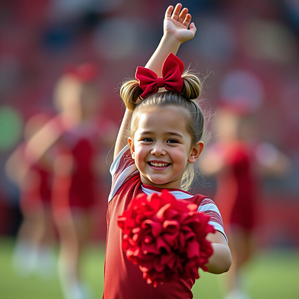  little girl cheerleading