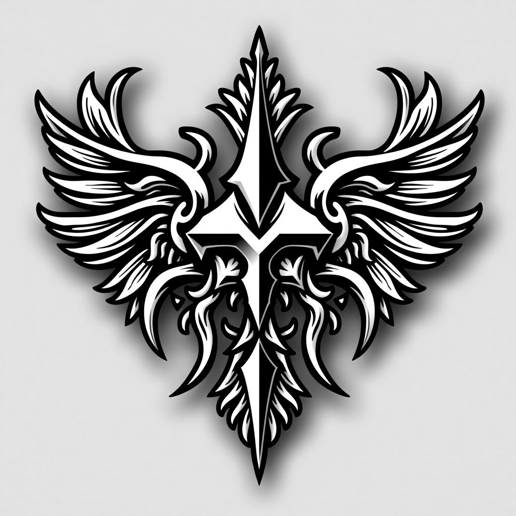  ydin, (logo:1.15), black and white, hq, hightly detailed, 4k