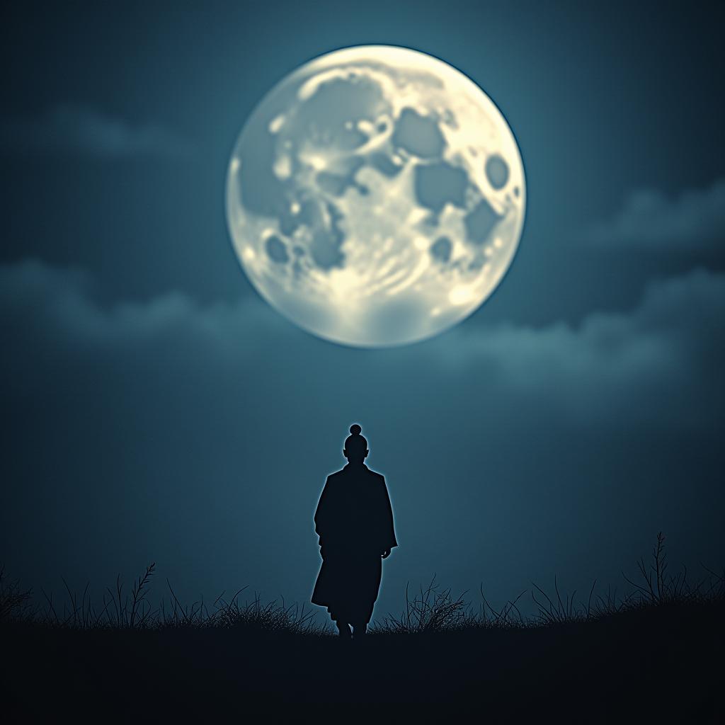  full moon in japan, add small text 'astravision' to the lower left corner hyperrealistic, full body, detailed clothing, highly detailed, cinematic lighting, stunningly beautiful, intricate, sharp focus, f/1. 8, 85mm, (centered image composition), (professionally color graded), ((bright soft diffused light)), volumetric fog, trending on instagram, trending on tumblr, HDR 4K, 8K