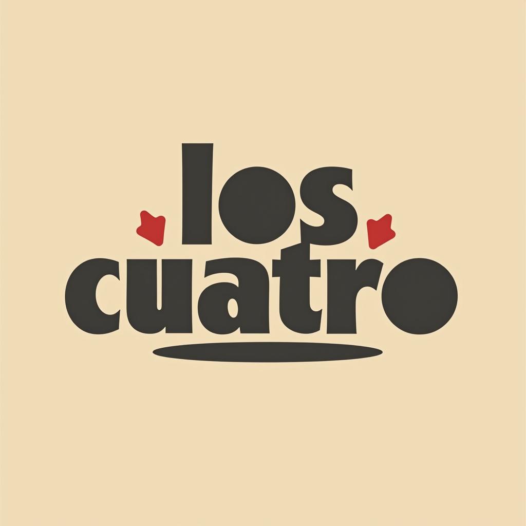  design a logo, , with the text 'los cuatro '.