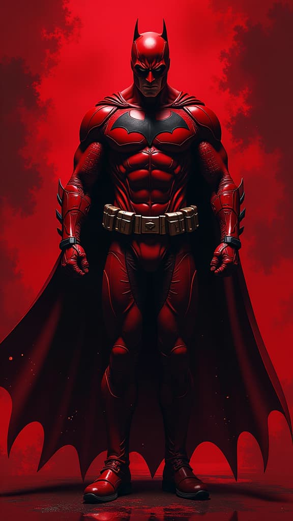  all red dear devil x batman suit