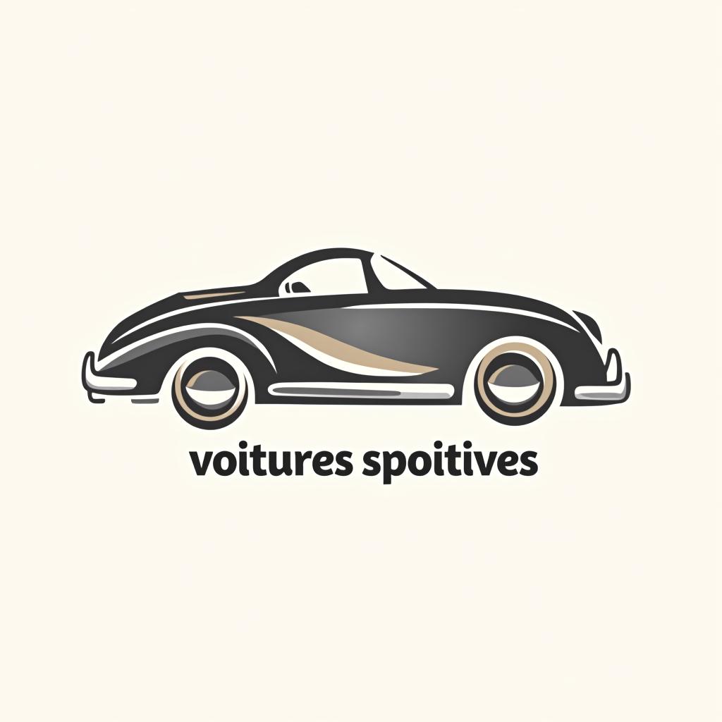  design a logo une voiture en or, minimaliste, avec fond couleur blanc, with the text 'voitures sportives'.