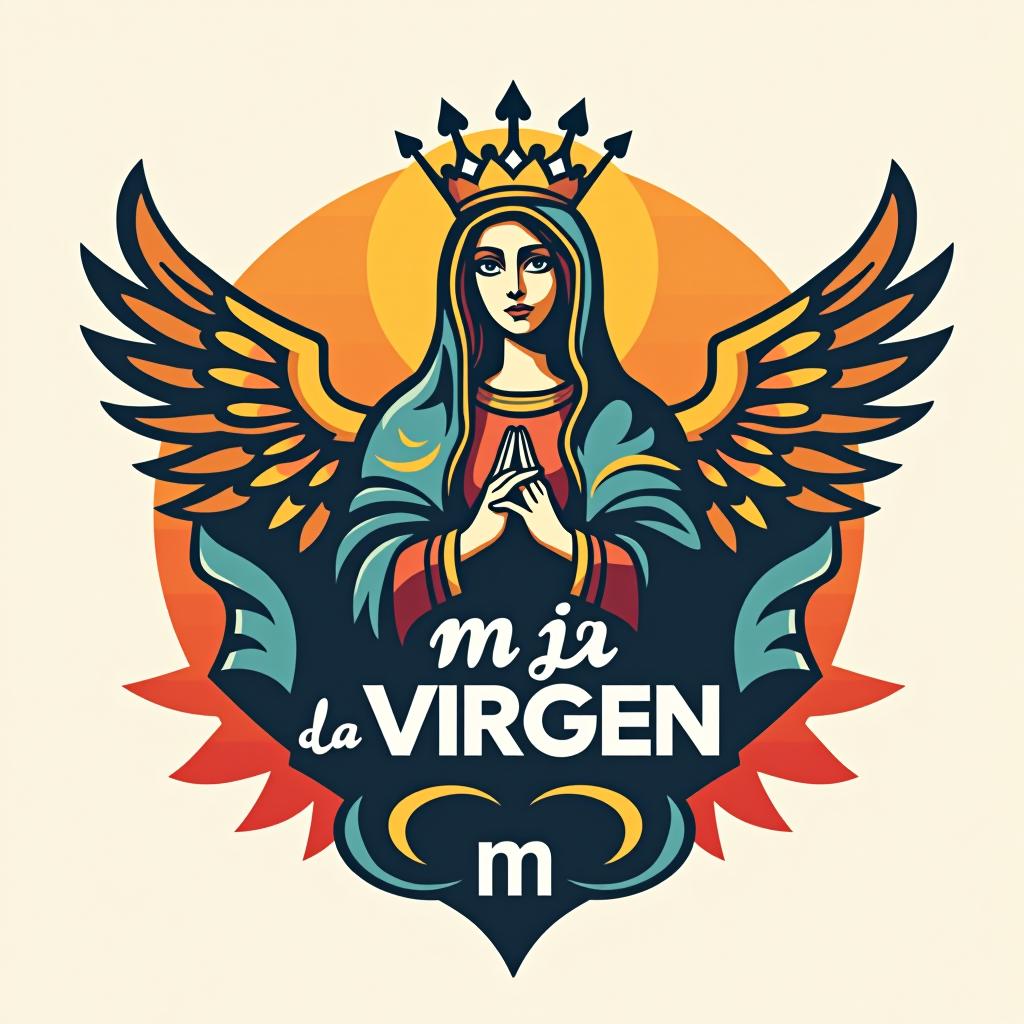  design a logo, m y la virgen, with the text 'm'.