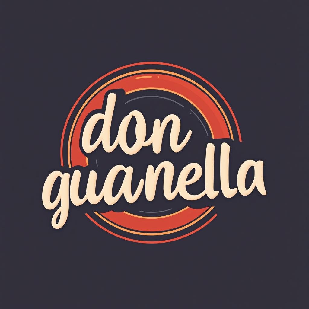  design a logo, , with the text 'don guanella'.