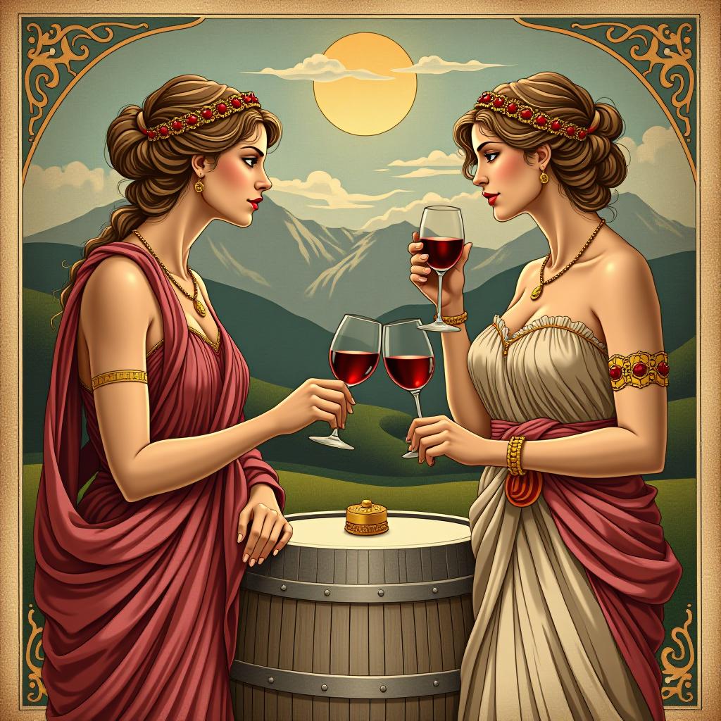  enotropes, greek goddesses, "women who turn (anything) into wine."