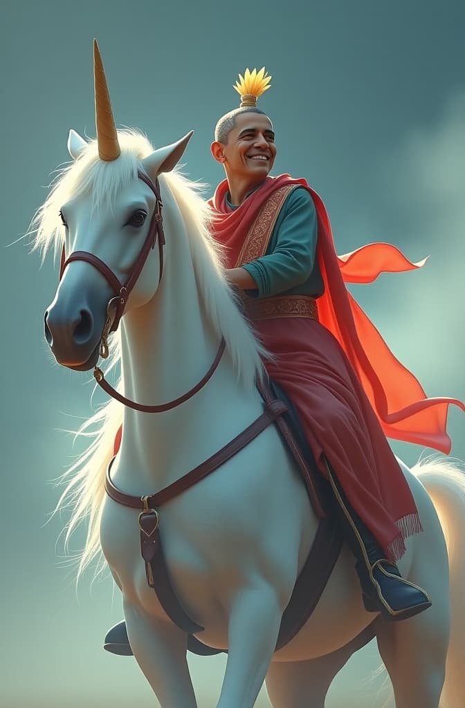  a young riding on the back of a white horse, an album cover, shutterstock contest winner, fantasy art, patron saint of 🛸🌈👩🏾, of indian princess, portrait!!!, trending on artstation.', , disney a portrait, made entirely from gradients, obama riding an unicorn, my everything, portrait photoreal, artgerm, jeremy, lipkin, michael, garmash detailed digital art, radiant, light, detailed, intricate, environment hyperrealistic, full body, detailed clothing, highly detailed, cinematic lighting, stunningly beautiful, intricate, sharp focus, f/1. 8, 85mm, (centered image composition), (professionally color graded), ((bright soft diffused light)), volumetric fog, trending on instagram, trending on tumblr, HDR 4K, 8K