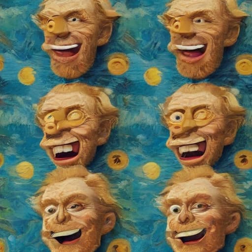 Funny emoji in Van Gogh style