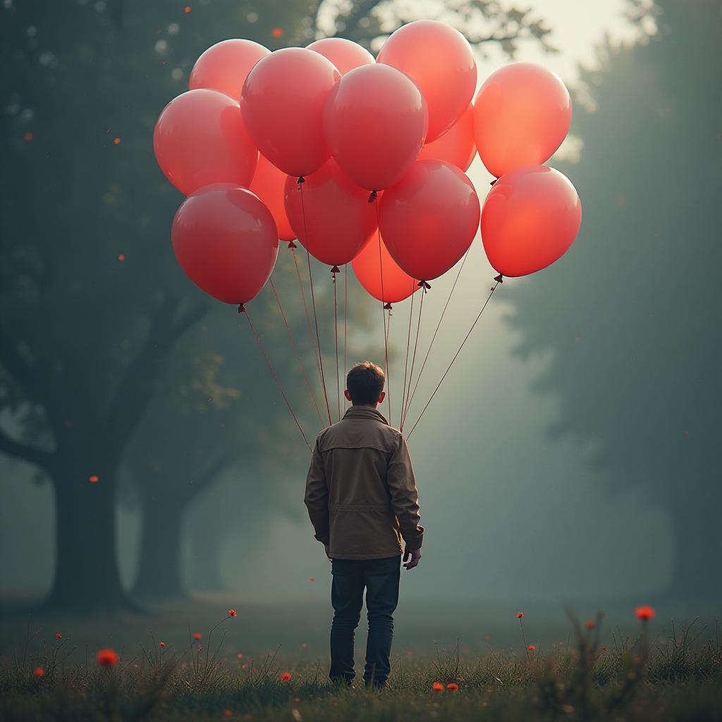  a set of balloons. hyperrealistic, full body, detailed clothing, highly detailed, cinematic lighting, stunningly beautiful, intricate, sharp focus, f/1. 8, 85mm, (centered image composition), (professionally color graded), ((bright soft diffused light)), volumetric fog, trending on instagram, trending on tumblr, HDR 4K, 8K