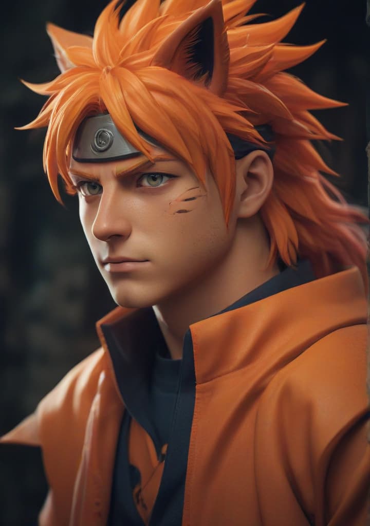 naruto and kurama highly detailed,studio lighting,professional,vivid colors, cinematic lighting, HDR, UHD, 4K, 8k, 64K