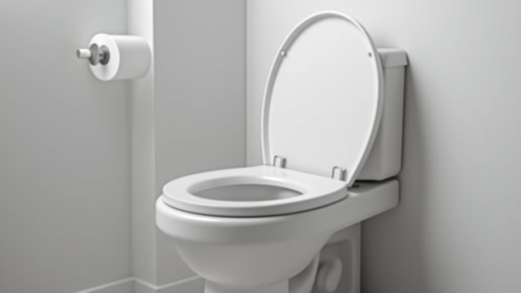  a white toilet with a seat open