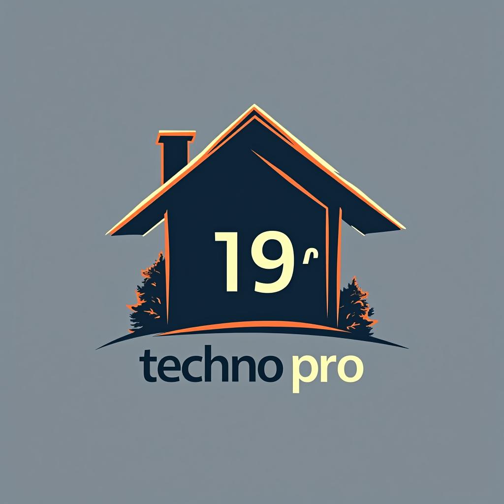  design a logo, in a threedrender style. maison neuve connecté tête thermostat 19 degrés, with the text 'techno pro services'.