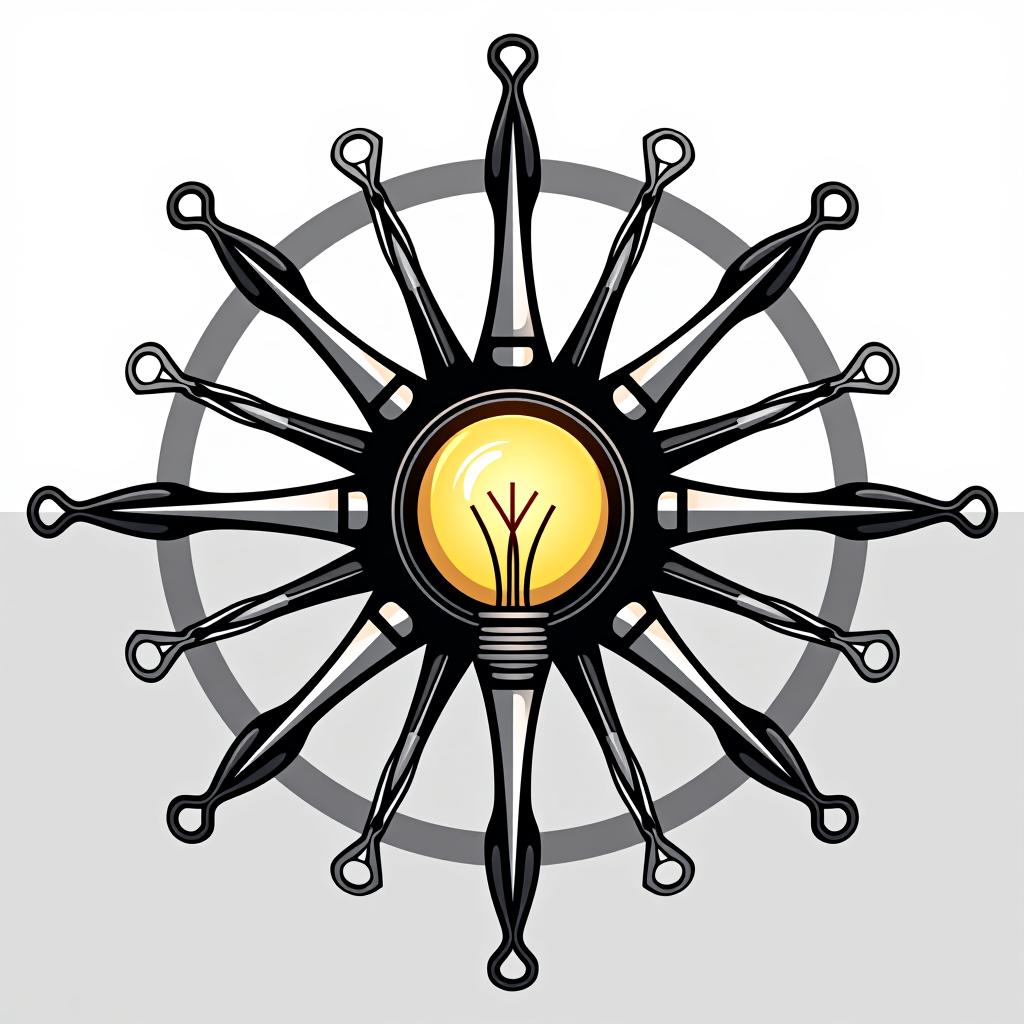  design a logo, i would like a logo for an electrical installation company with several metal spokes