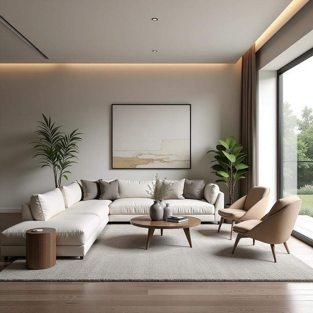  .create a photorealistic rendering of a modern interior living room