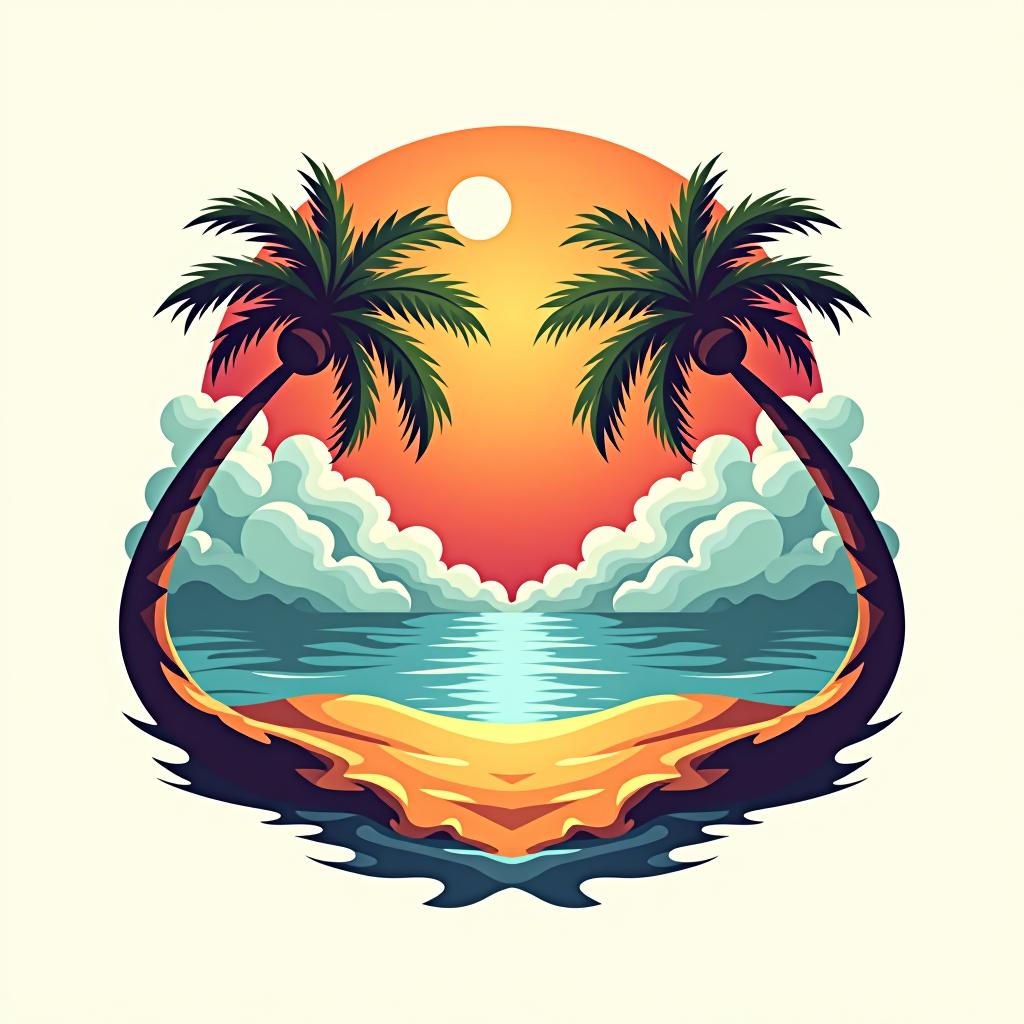  design a logo design. style: geometric, logo elements: palm trees, sun, clouds, beach. isolated and centered. text to place in the design is: spain travel agency hyperrealistic, full body, detailed clothing, highly detailed, cinematic lighting, stunningly beautiful, intricate, sharp focus, f/1. 8, 85mm, (centered image composition), (professionally color graded), ((bright soft diffused light)), volumetric fog, trending on instagram, trending on tumblr, HDR 4K, 8K