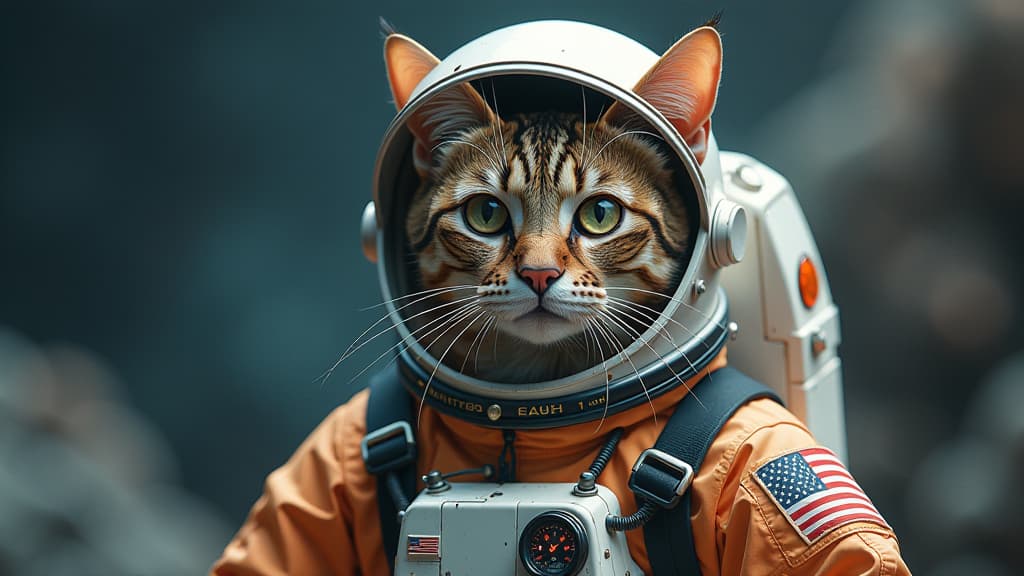  cat in astronaut’s spacesuit {prompt}, maximum details