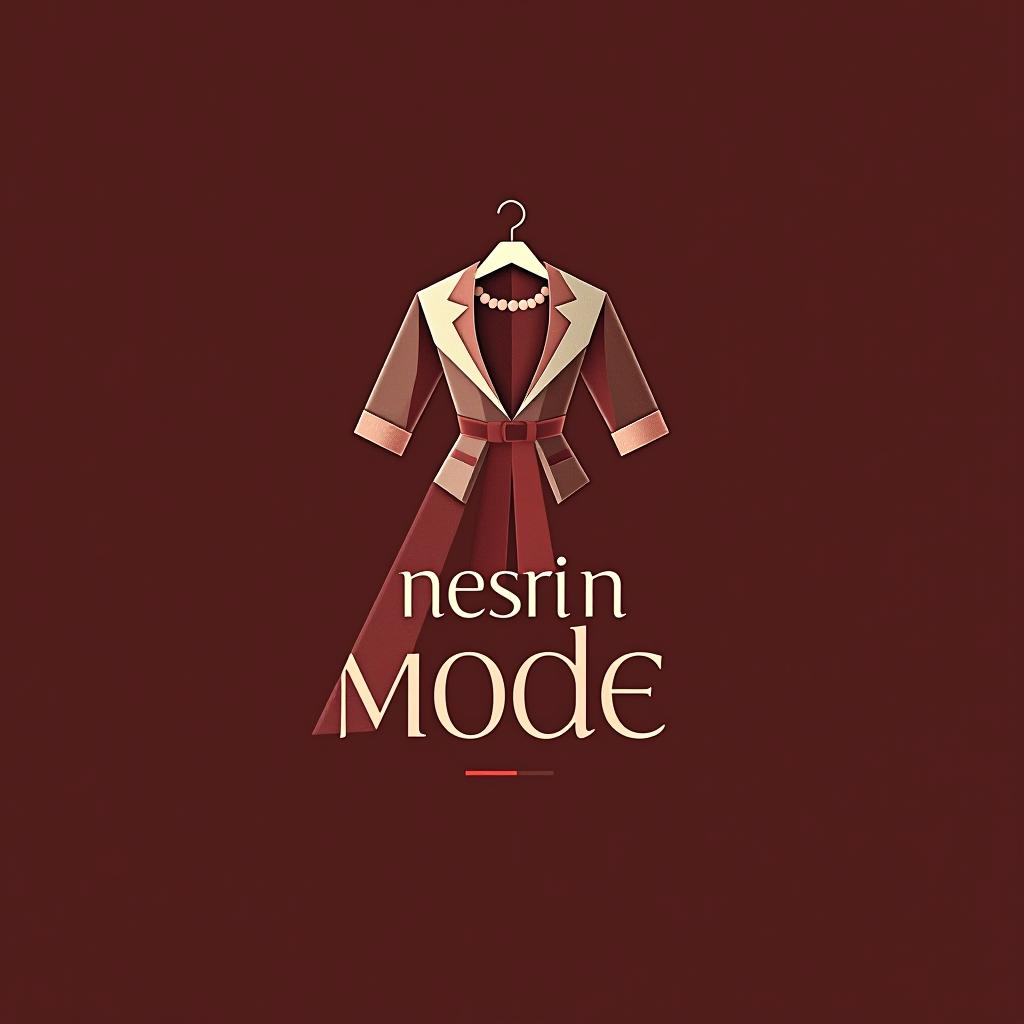  design a logo, in a origami style. für ein kleiderladen im eleganten stil und sehr auffällig mit kleidern im logo , with the text 'nesrin mode '.