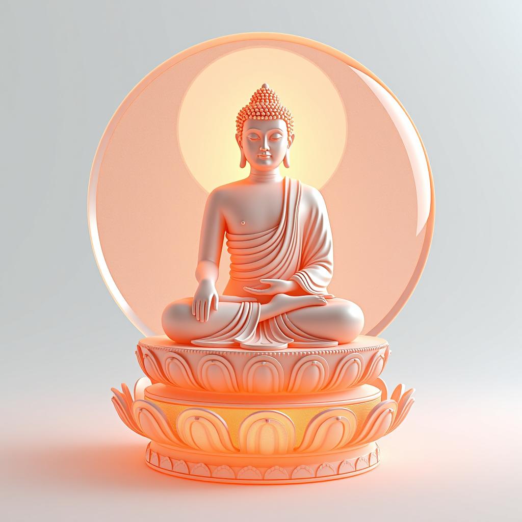  [buddha] icon, peach gradient, white background, frosted glass, transparent sense of science and technology, ultra minimalistic appearance, bright colors, studio lighting, peach and white background, industrial design, lots of details, ultra high definition, dribbling, pinterest, ray tracing, isometric view, blender, c4d, visualization tool oc seed 3062166470 version 6.0 in raw format hyperrealistic, full body, detailed clothing, highly detailed, cinematic lighting, stunningly beautiful, intricate, sharp focus, f/1. 8, 85mm, (centered image composition), (professionally color graded), ((bright soft diffused light)), volumetric fog, trending on instagram, trending on tumblr, HDR 4K, 8K