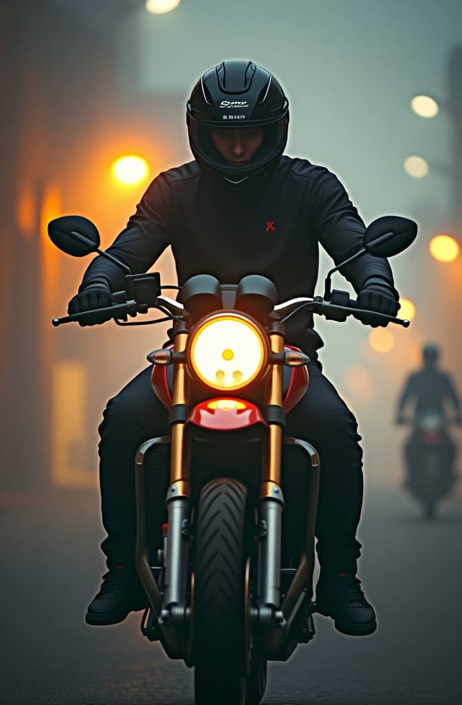  yo en una moto bera hyperrealistic, full body, detailed clothing, highly detailed, cinematic lighting, stunningly beautiful, intricate, sharp focus, f/1. 8, 85mm, (centered image composition), (professionally color graded), ((bright soft diffused light)), volumetric fog, trending on instagram, trending on tumblr, HDR 4K, 8K