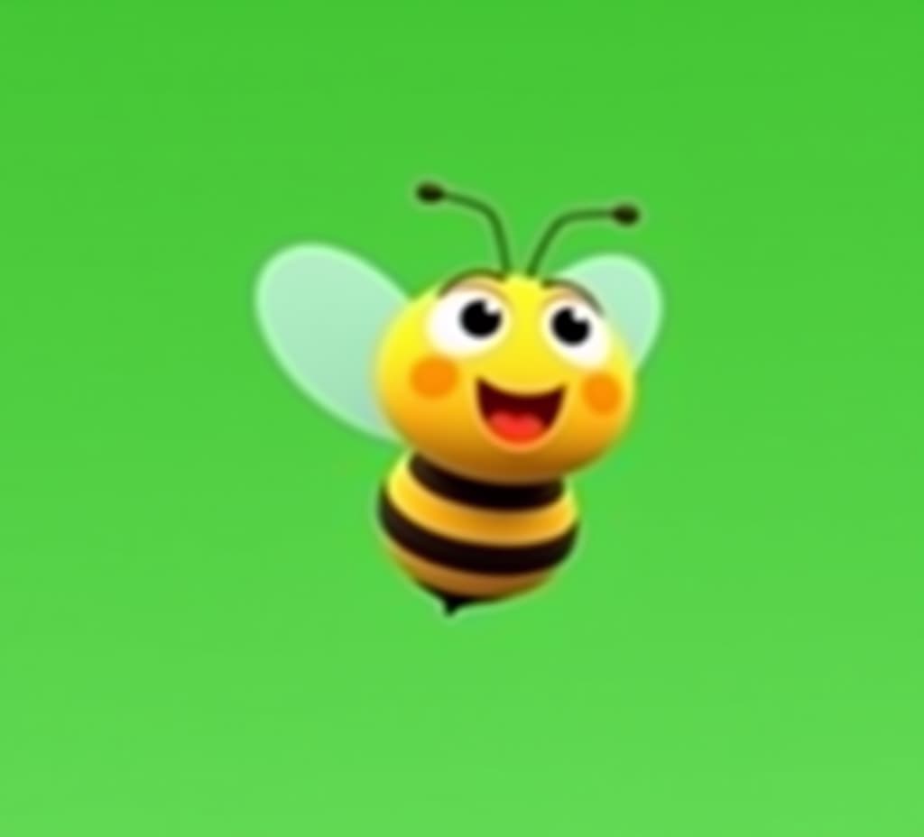  create a lively and engaging loop animation of a cartoon bee flying, perfect for green screen backgrounds. this whimsical animation adds a touch of charm to various projects, from presentations to vid