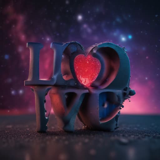 love in Macro Photography style with Space background