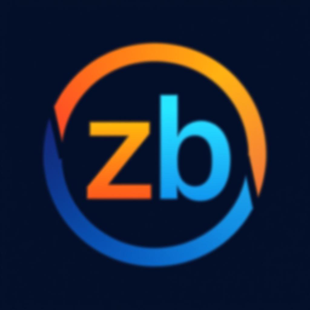  make an modern and simple company logo with name zb displays use orange and blue in an circle, (logo:1.15), hq, hightly detailed, 4k