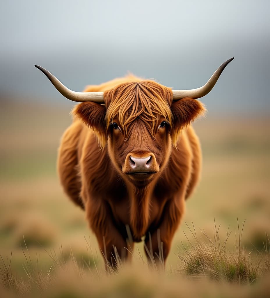  scottish highland cow with bland background