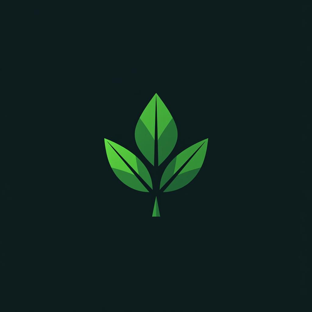  design a logo, minimalist geometric logo of green leaf vector graphic