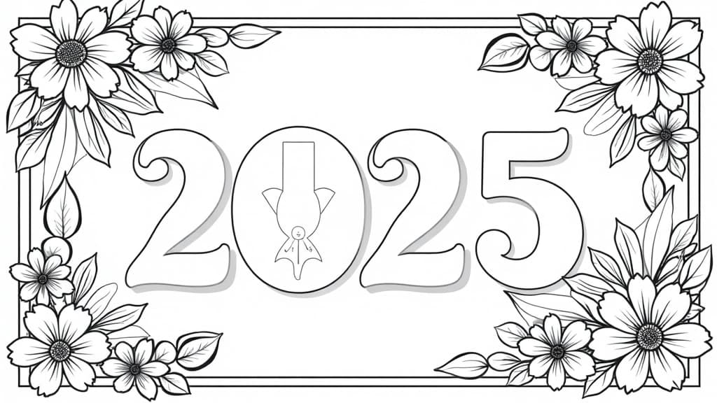  jewish new year 2025 coloring page ar 16:9 {prompt}, maximum details