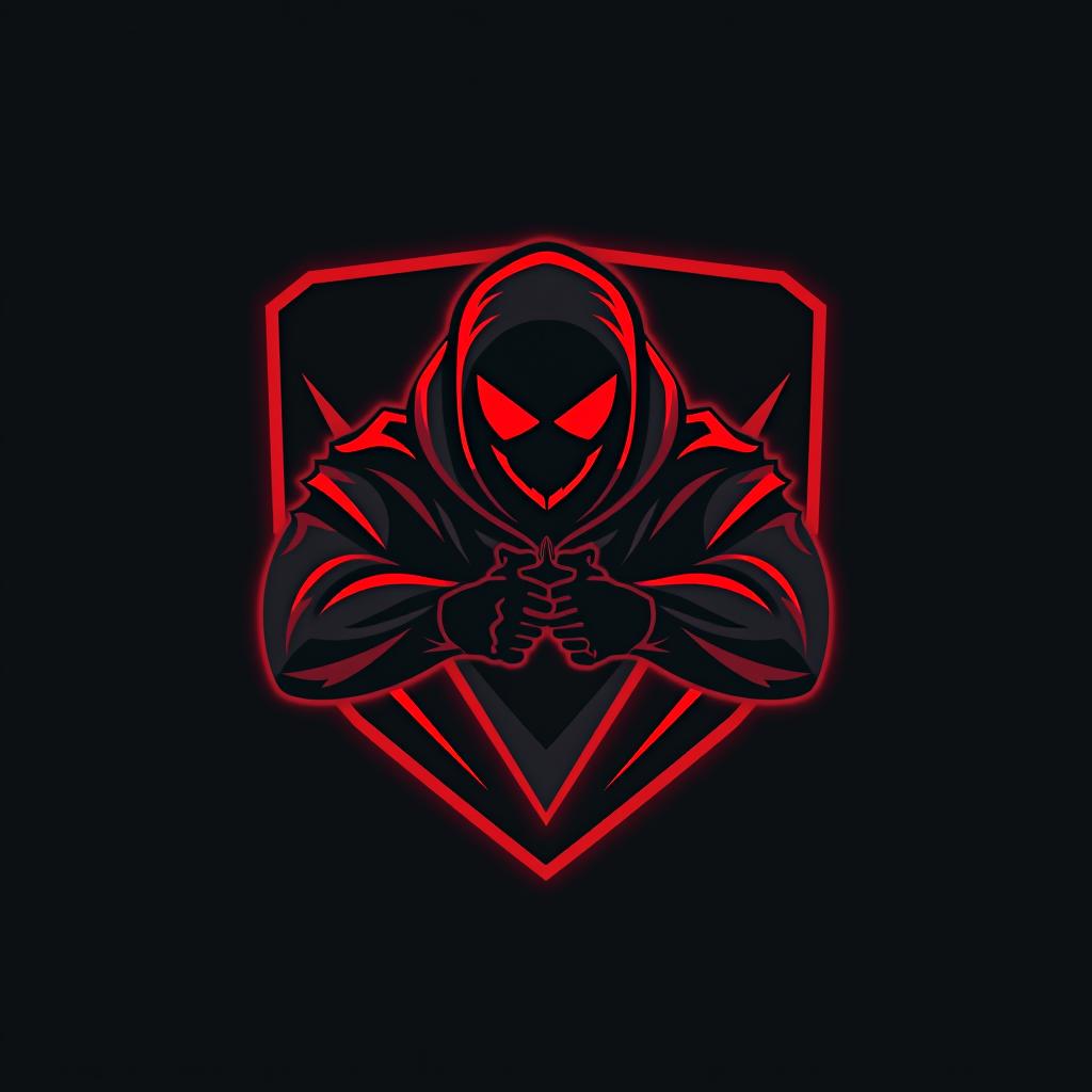  design a logo, esports logo, guns theme, black and red color