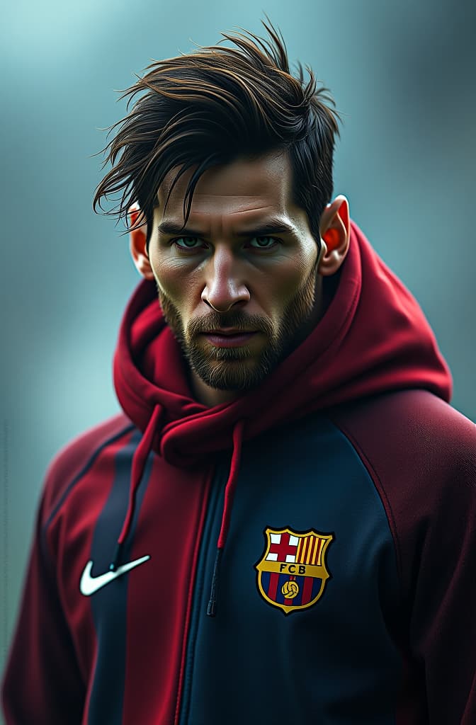  messi anime hyperrealistic, full body, detailed clothing, highly detailed, cinematic lighting, stunningly beautiful, intricate, sharp focus, f/1. 8, 85mm, (centered image composition), (professionally color graded), ((bright soft diffused light)), volumetric fog, trending on instagram, trending on tumblr, HDR 4K, 8K