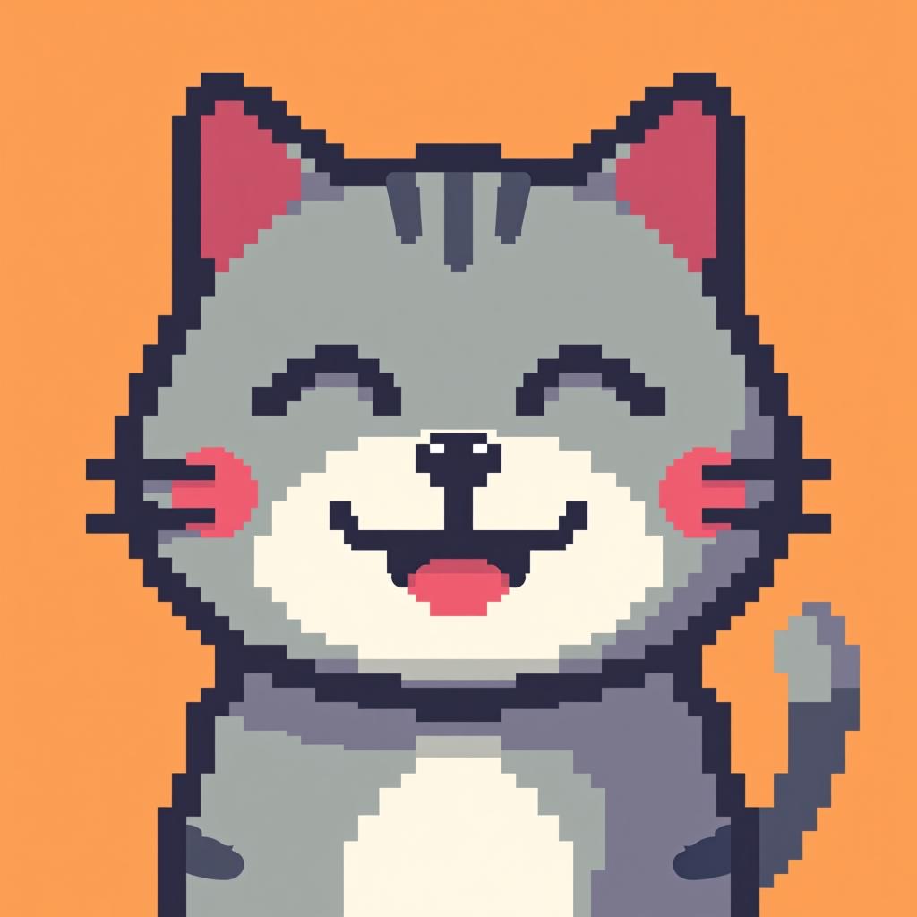  16x16 pixel favicon of a happy cat