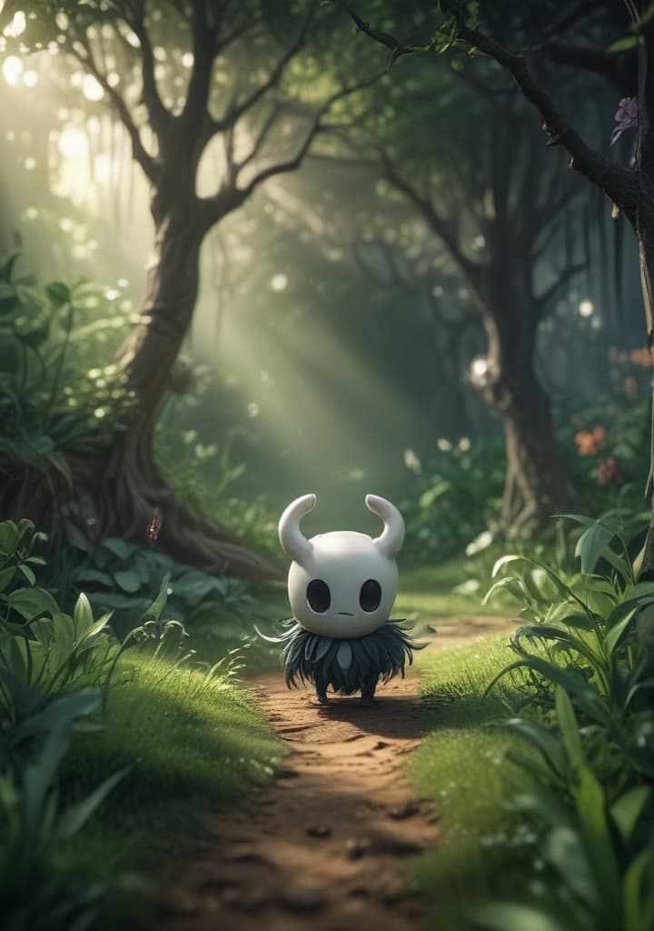 wallpaper about the game hollow Knight in the landscape of the green path of the game hollow Knight highly detailed,studio lighting,professional,vivid colors, cinematic lighting, HDR, UHD, 4K, 8k, 64K