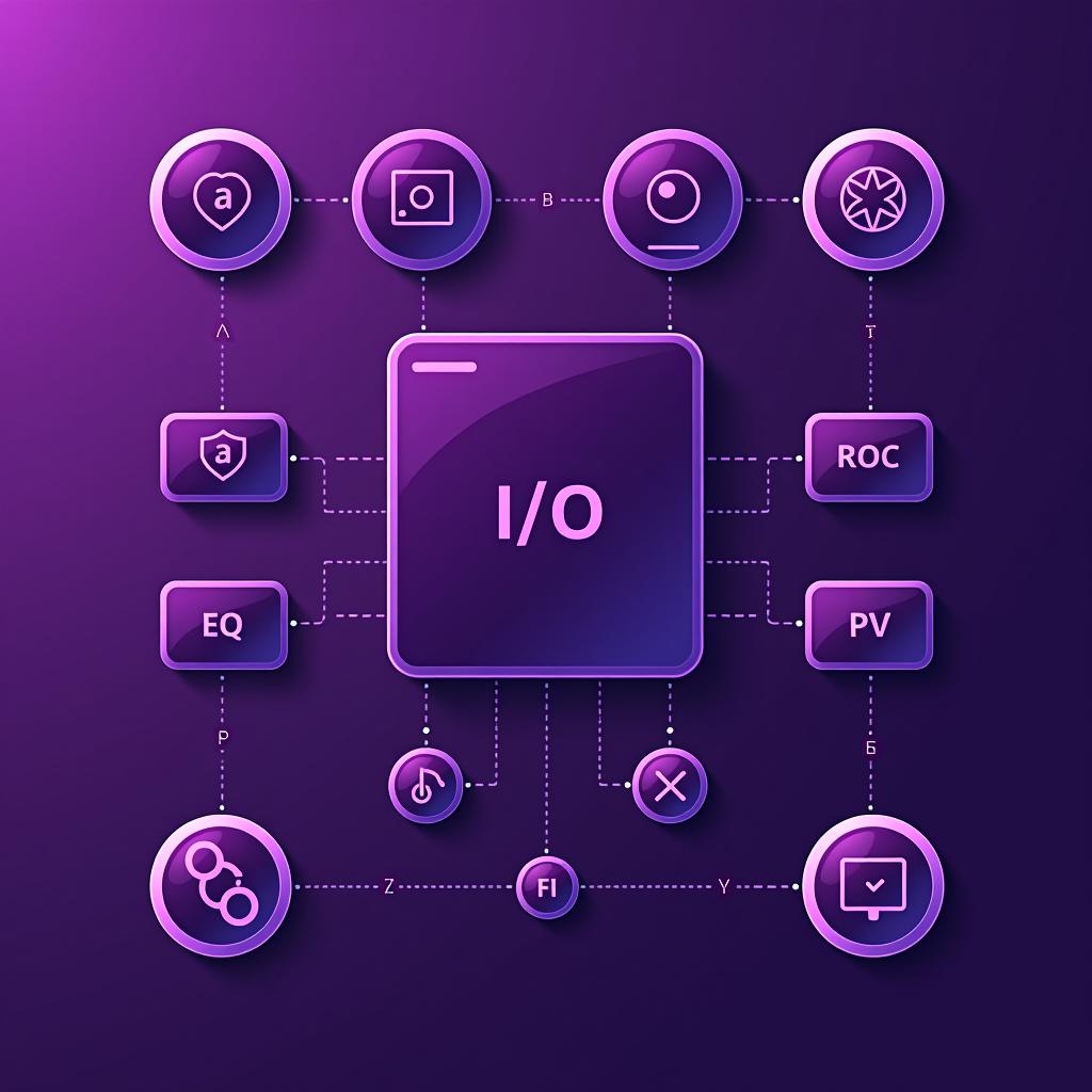  a diagram of i/o module in purple based theme