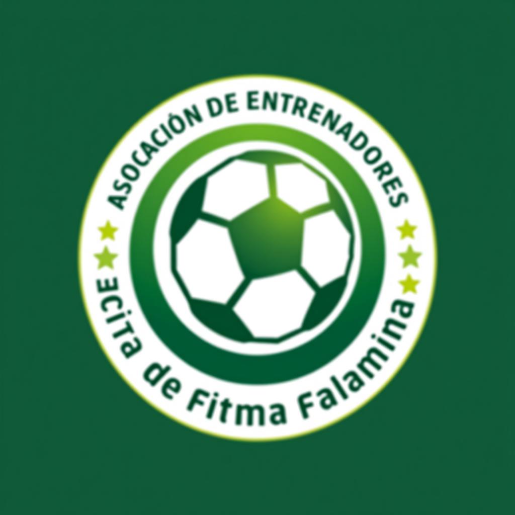  design a logo, asociación de entrenadores, colores blanco verde amarillo , with the text 'asociación de entrenadores de fútbol palmira '.