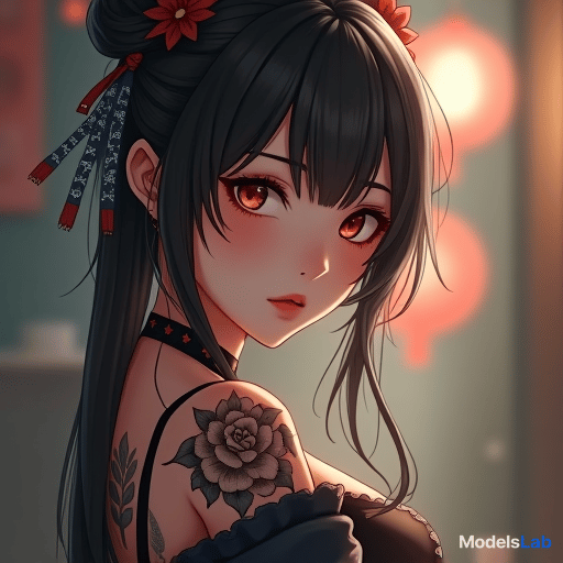  a anime girl have tattoo hung sai shing for my profile picture in facebook make it greet hyperrealistic, full body, detailed clothing, highly detailed, cinematic lighting, stunningly beautiful, intricate, sharp focus, f/1. 8, 85mm, (centered image composition), (professionally color graded), ((bright soft diffused light)), volumetric fog, trending on instagram, trending on tumblr, HDR 4K, 8K